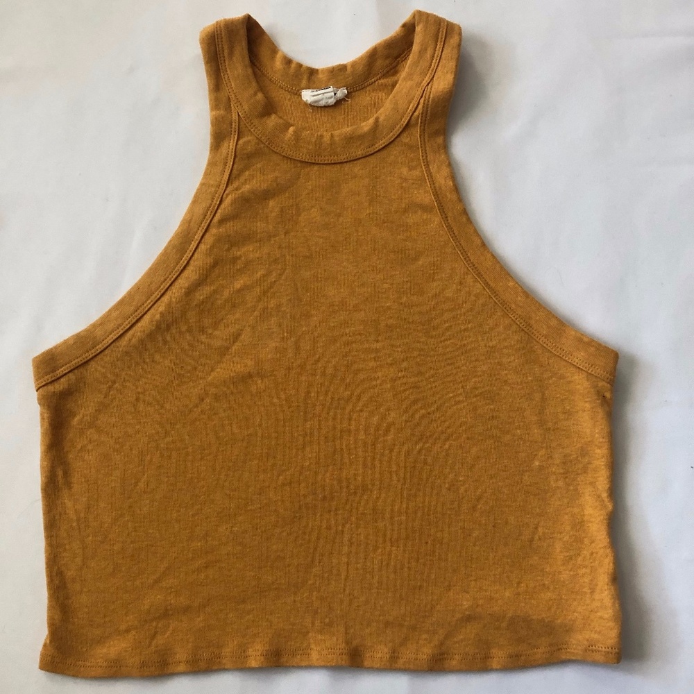 Yellow Cropped Halter Top